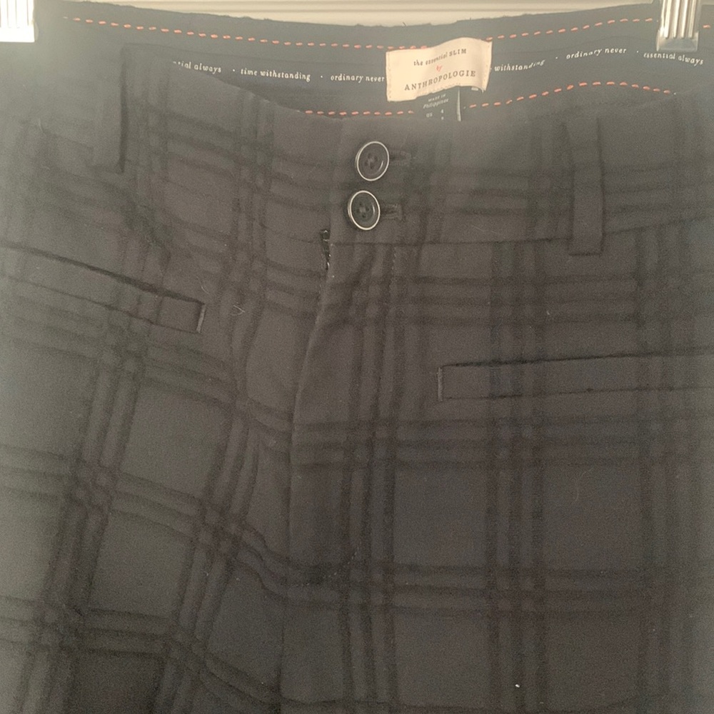 Dark Academia Anthropologie checkered cropped trouser